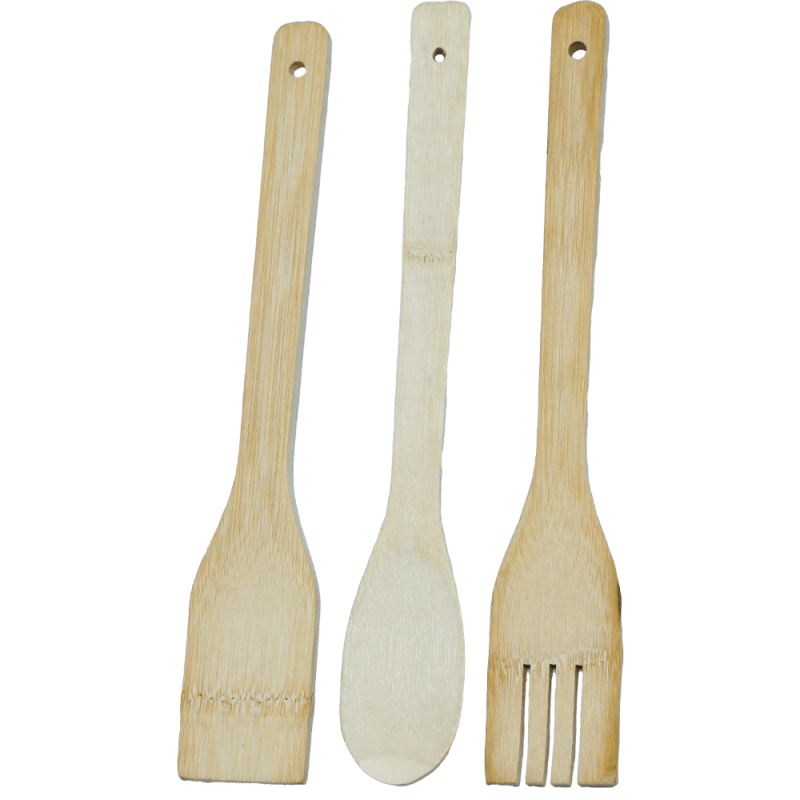 Set ustensile bucatarie bambus 3 piese 28 cm Adison